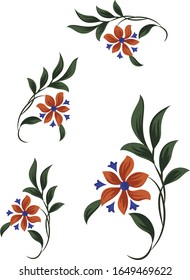 Floral motif white background repeat pattern