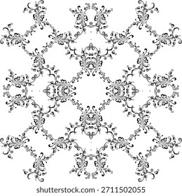 Padrão de motivos florais, pode usar para decoração, ornato, papel de parede, azulejo, tapete, moda, tecido, impressão de envoltório ou elemento de design gráfico. Ilustração de vetor
