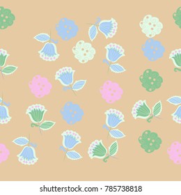  Floral motifs  seamless pattern . Hand drawn.