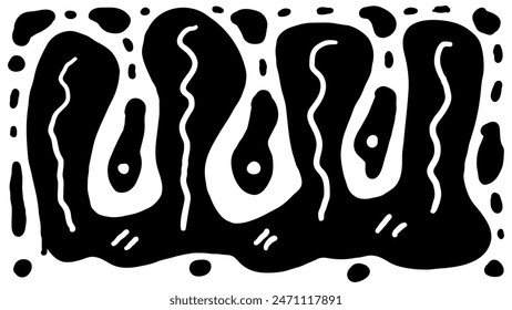 floral naive art vector hand-drawn background