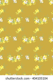 Floral  narcissus retro vintage background, vector illustration