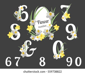 Floral narcissus retro vintage background, vector illustration
