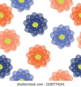 Floral natural decoration background, backdrop element fabric textile design Flat botanical ornament with minimalistic elements in trendy color.  A lot of different flowers on the field.