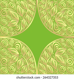 Floral nature abstract background with beautiful gold design elements vector illustration