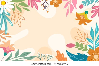 Floral Nature Background Flat Design