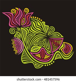 Floral nature decorative element. Vector illustration.