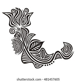 Floral nature decorative element. Vector illustration.