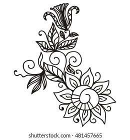 Floral nature decorative element. Vector illustration.