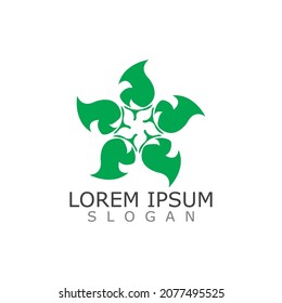 Floral of nature leaf elegant concept logo icon vector template