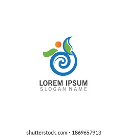 Floral nature leaf elegant design logo icon vector template