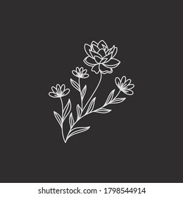 Floral nature line logo icon vector template. Elegant design floral line vector.