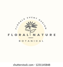 Floral nature logo design vector