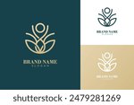 Floral and nature ornament logo symbol template. Minimalist, luxury, royal and elegant logo vector