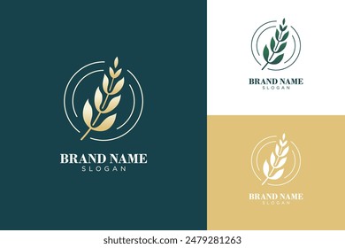 Blumen- und Naturornament-Logo-Symbol-Vorlage. Minimalistische, luxuriöse, königliche und elegante Logo-Vektorgrafik