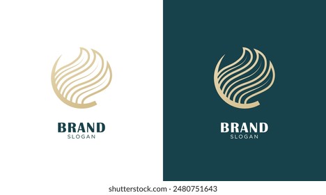 Floral and nature ornament logo symbol template. Minimalist, luxury, royal and elegant logo vector