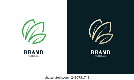 Floral and nature ornament logo symbol template. Minimalist, luxury, royal and elegant logo vector