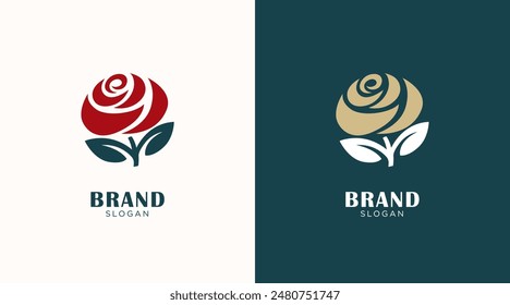 Floral and nature ornament logo symbol template. Minimalist, luxury, royal and elegant logo vector