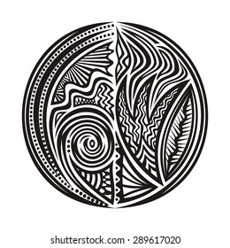 Floral nature pattern background black and white vector illustration