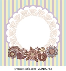 Floral nature pattern background happy birthday greeting card vector illustration