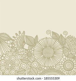 Floral nature pattern background invitation card vector illustration