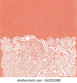 Floral nature pattern background pink and white vector illustration