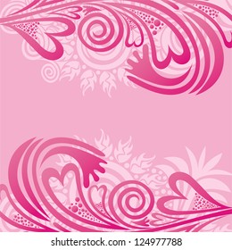Floral nature pattern background vector illustration pink