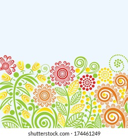 Floral nature pattern background vector illustration
