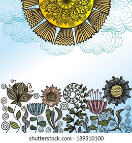 Floral nature pattern background vector illustration