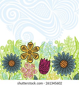 Floral nature pattern background vector illustration