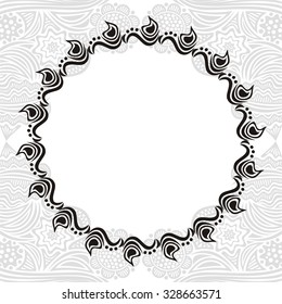 Floral nature pattern card with beautiful frame vector illustration