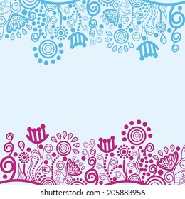 Floral nature pattern card vector illustration
