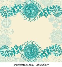 Floral nature pattern card vector illustration