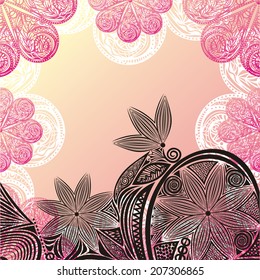 Floral nature pattern card vector illustration