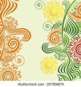 Floral nature pattern card vector illustration