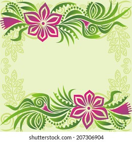 Floral nature pattern card vector illustration