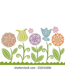 Floral nature pattern card vector illustration