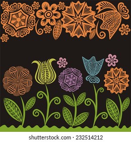 Floral nature pattern card vector illustration
