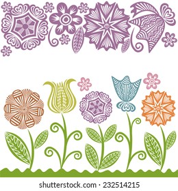 Floral nature pattern card vector illustration