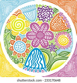 Floral nature pattern card vector illustration