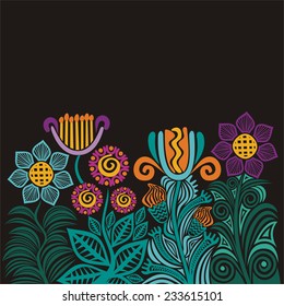 Floral nature pattern card vector illustration