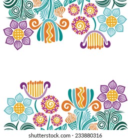 Floral nature pattern card vector illustration