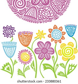 Floral nature pattern card vector illustration