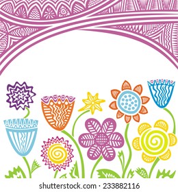Floral nature pattern card vector illustration