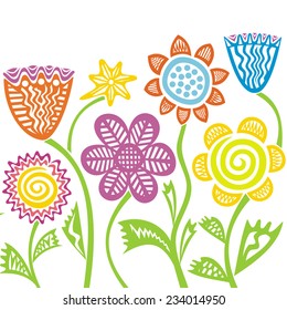 Floral nature pattern card vector illustration