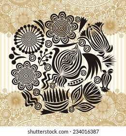 Floral nature pattern card vector illustration