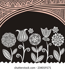 Floral nature pattern card vector illustration