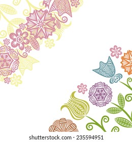 Floral nature pattern card vector illustration