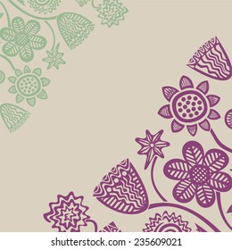 Floral nature pattern card vector illustration