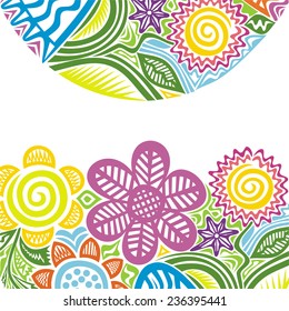 Floral nature pattern card vector illustration
