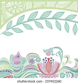 Floral nature pattern card vector illustration